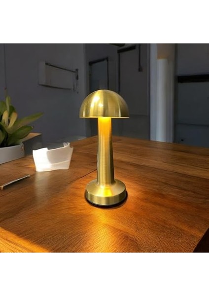 Metrashop Dokunmatik Sarjlı Atina Gold Masa Lambası Cafe Restoran Yatak Odası Abajur Ledli Masa Lambası modelleri