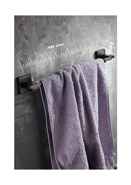 Metrashop Haus Montajlı Uzun Havluluk Banyo Havlu Askısı Siyah D-006 fiyatları
