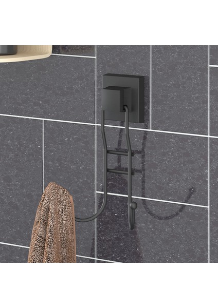 Metrashop Delme Vida Matkap Yok! Easyfıx Yapıskanlı Ikili Askı Mat Siyah EF236