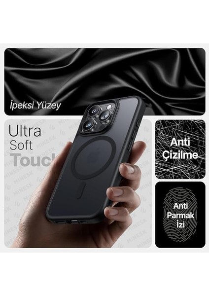 iPhone 16 Pro Max Için Magsafe ile Uyumlu Fusion Mat Serisi Versiyon Kılıf Metal Tuş Takımı ve Ultra Güçlü Gerçek Mıknatıslar Şık Tasarım Kılıf (Siyah, 16 Pro Max) modelleri