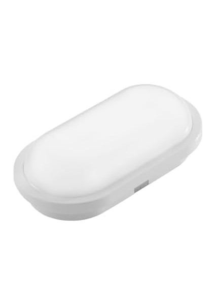 Metrashop 15W (120W) Oval Beyaz LED Nem Su Geçirmez Banyo Bahçe Balkon Modern Tavan Duvar Lambası 6500K Beyaz Işık IP65 Dış Mekan Kullanıma Uygun modelleri