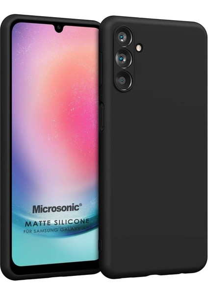 Matte Silicone Samsung Galaxy A24 Için Kılıf Siyah [Samsung Galaxy A24 ile Uyumlu Kılıf - Siyah]
