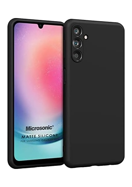 Matte Silicone Samsung Galaxy A24 Için Kılıf Siyah [Samsung Galaxy A24 ile Uyumlu Kılıf - Siyah]