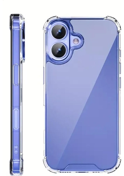 Apple iPhone 16 Plus Uyumlu Kenar ve Darbe Korumalı Anti Shock Darbe Emici Şeffaf Silikon Tpu Clear Kılıf Transparent