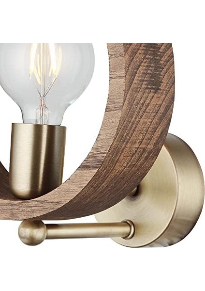 Metrashop Lucea Manya Ahşapli Eskitme Aplik 1 x E27 modelleri