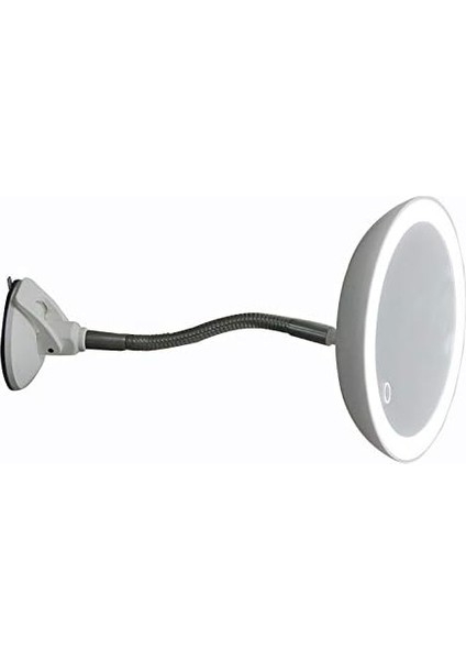 Metrashop Of Myth - Şerit LED Işıklı Banyo Makyaj-Tıraş Aynası, 10X Hd Büyütme, Esnek, Dokunmatik Işık Kısma, Ayarlanabilir Kol