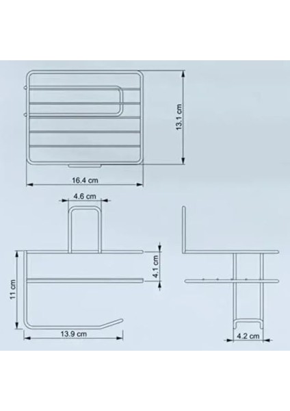 Metrashop Kendiliğinden Yapışkanlı Tuvalet Kağıdı Tutacağı ve Yedek Raf - Siyah Modern Metal Tasarım