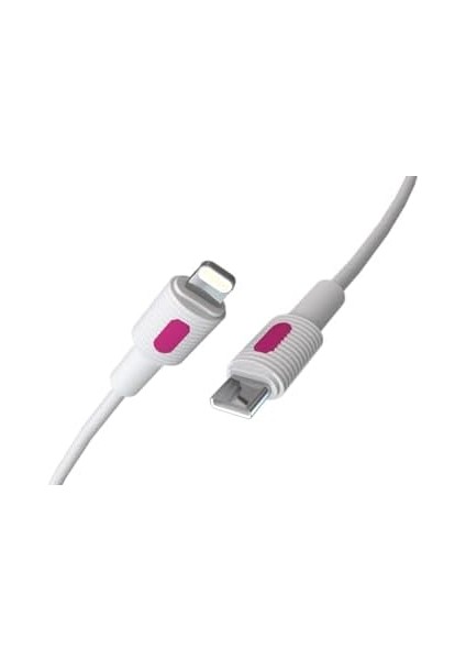 Metrashop Coral iPhone Uyumlu Type C-Lightning Pd Hızlı Şarj Kablosu (Beyaz + Fuşya/beyaz Uç) (120 Cm) fiyatları