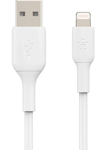 Metrashop Örgülü Lightning Kablosu (Iphone, Ipad, Airpod'lar Için Boost Charge Lightning - USB Kablosu) Mfi Sertifikalı iPhone Şarj Kablosu, Örgülü Lightning Kablosu (2 M, Beyaz)
