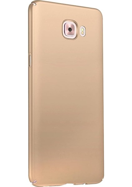 Samsung Galaxy C5 / C5 Pro Uyumlu Sert Rubber Silikon Kılıf (Altın Rengi)