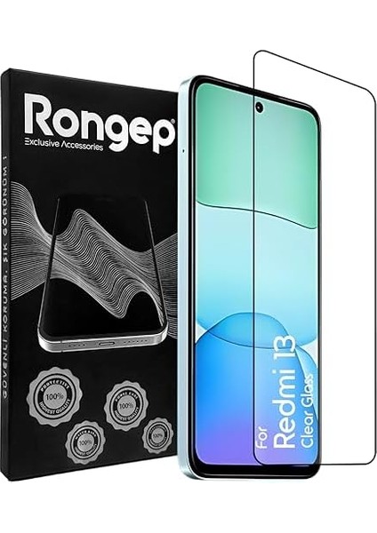 Redmi 13 Için Ekran Koruyucu Ekranı Tam Kaplayan Anti Static 9h Sertliğinde Görüntü sini ve Dokunmatiği Etkilemeyen Darbeye Karşı Koruyan Premium Temperli Cam