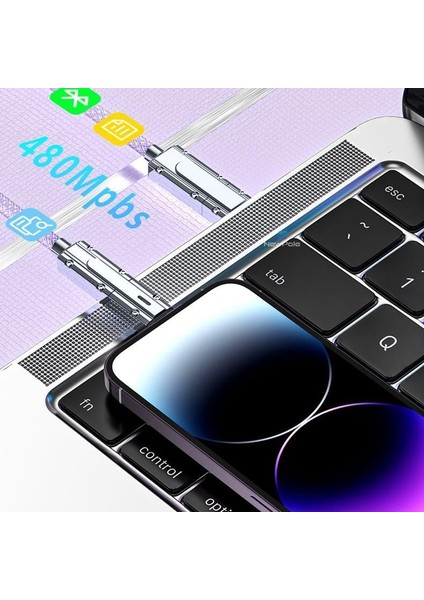 Metrashop [4'ü 1 Arada] 60W Hızlı Şarj Kablosu Çoklu Örgü Kopma Karşıtı Type C ve Lightning Cihazlar Ile Uyumlu iPhone 16 15 14 13 12 11 x 7/ Galaxy S25 S24 S23 S22 ile Uyumlu (Siyah)
