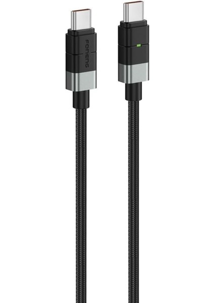 Metrashop XS03 240W LED Işıklı Type-C To Type-C Şarj ve Data Kablosu Ip Örgülü