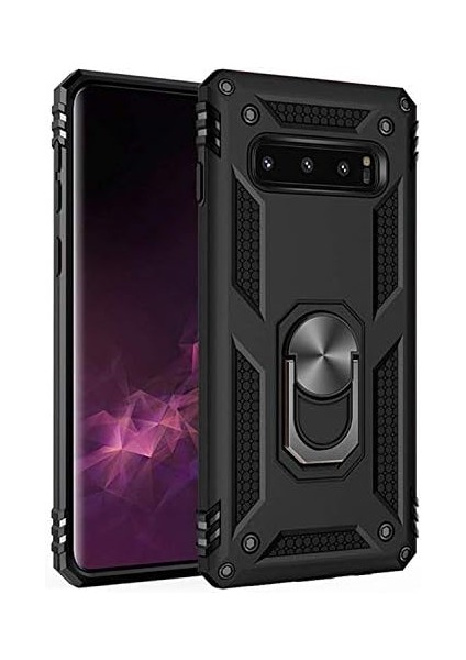 Samsung Galaxy S10 Için Kılıf Military Ring Holder Siyah [Samsung Galaxy S10 ile Uyumlu Kılıf - Siyah] fiyatları