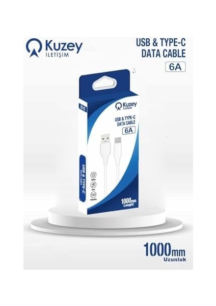 Metrashop Iletişim Iletişm Type-C 6 Amper Hızlı Şarj ve Data Kablosu 1 Metre