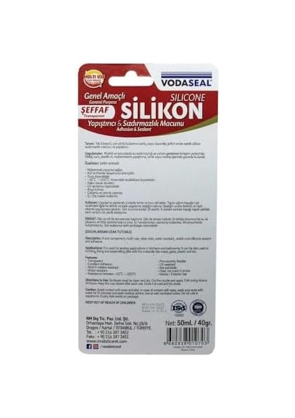 Metrashop 53.01.029 Tüp Silikon, 50G, Şeffaf