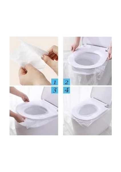 Metrashop Örtüsü Tek Kullanımlık Klozet Poşeti Klozet Kapak Örtüsü Dispenseri 50 Adet