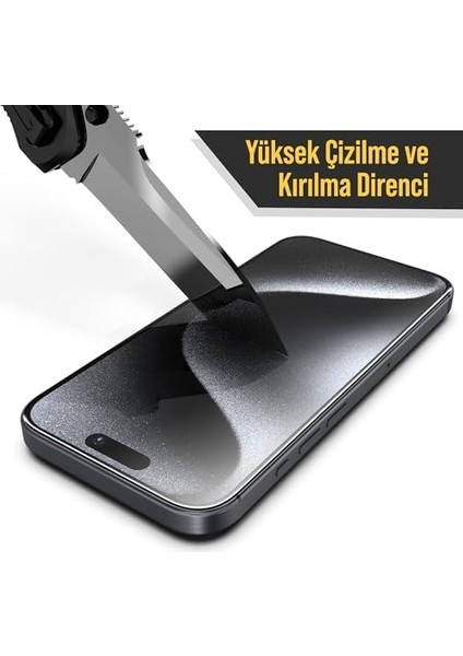 Premium Apple iPhone 15/16 Uyumlu Tam Kaplayan Tozsuz Uygulama 9h Ekran Koruyucu Kırılmaz Temperli Cam fiyatları