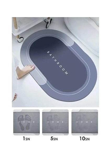 Metrashop Sihirli Su Emici Banyo Paspası Kaymaz Tabanlı Abdest Paspası