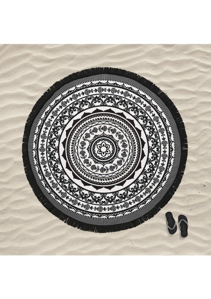 Metrashop Home Mandala 4 Yuvarlak Plaj Havlusu