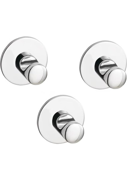 Metrashop Skoghall Kanca, Kendinden Yapışkanlı, Krom Kaplama, 3 Adet, 160 x 100 mm