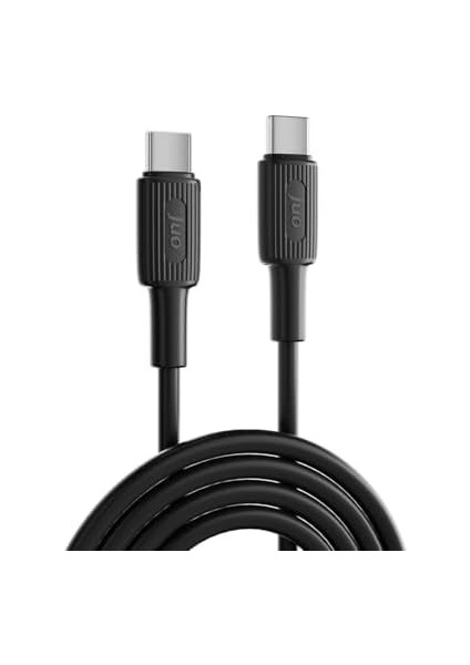 Metrashop 60W USB Type-C To Type-C Silikon Hızlı Şarj ve Data Kablosu Siyah 2 Metre