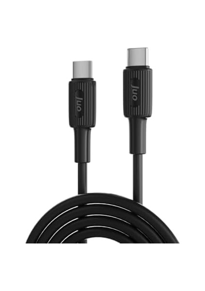 Metrashop 60W USB Type-C To Type-C Silikon Hızlı Şarj ve Data Kablosu Siyah 2 Metre