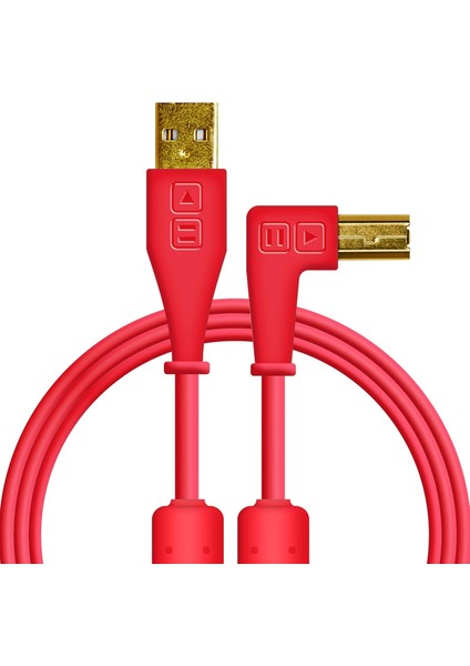 Metrashop Techtools Chroma Cables Usb-A To B - 1.5mt | Right Angled Red