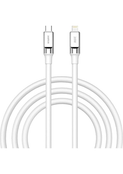 Metrashop Sc-67 20W Usb-C Lightning Şarj ve Data Kablosu Beyaz
