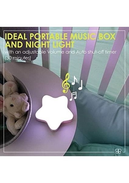 Metrashop Stär Müzikli Gece Lambası, Dokunmatik Kontrol, Otomatik Kapanma Zamanlayıcı, Hafif ve Kompakt Tasarım modelleri