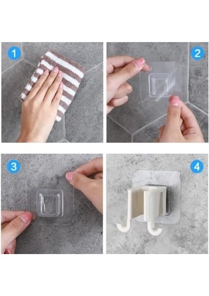 Metrashop Renkli Kendinden Yapışkanlı Duş Başlık Tutucu ve Lif Askısı Aparat Banyo Düzenleyici