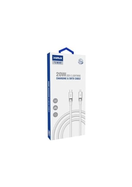 Metrashop Sc-67 20W Usb-C Lightning Şarj ve Data Kablosu Beyaz