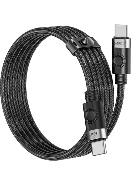 Metrashop 60W 3A Pd Type-C To Type-C Hızlı Şarj ve Data Kablosu Siyah 1 Metre