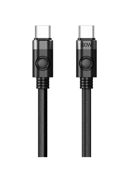 Metrashop 60W 3A Pd Type-C To Type-C Hızlı Şarj ve Data Kablosu Siyah 1 Metre