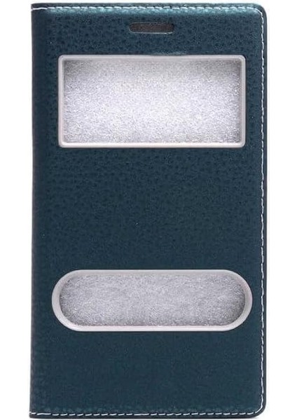 Samsung Galaxy J5 Prime Uyumlu Darbeye Karşı Dayanıklı Pencereli Kapaklı Kılıf (Yeşil, Samsung Galaxy J5 Prime)