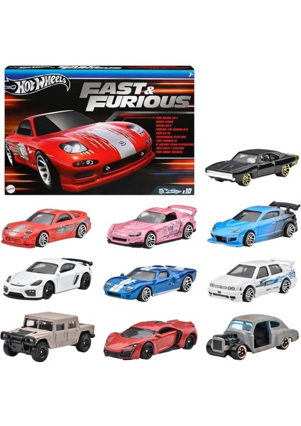 Metrashop HVX27 Hw Fast & Furious 10-Pack, Oyuncak
