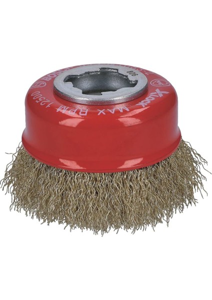 Metrashop Professional 1 x Dalgalı Tencere Fırçası Clean (Metal, X-Lock, Ø 75 Mm, Tel Kalınlığı 0,3 Mm, Çap 115 Mm, Açılı Taşlama Makinesi Aksesuarı)