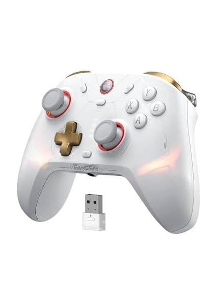 Metrashop Cyclone2 Tmr Game Controller Tmr Hall Stick Gamepad Çift Hall Trigger/micro Trigger Oyun Kumandası, Anahtar, Android, Ios ve Pc Için, Kablolu/kablosuz/2.4g Makro Tuşlu, Beyaz