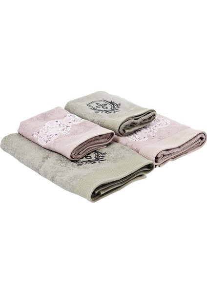 Metrashop Pamuk%40 Vıscose Mild Hamam Seti A.mürdüm 4'lü Set