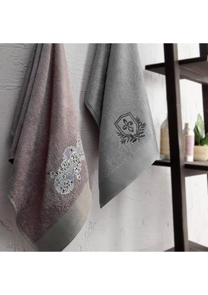 Metrashop Pamuk%40 Vıscose Mild Hamam Seti A.mürdüm 4'lü Set