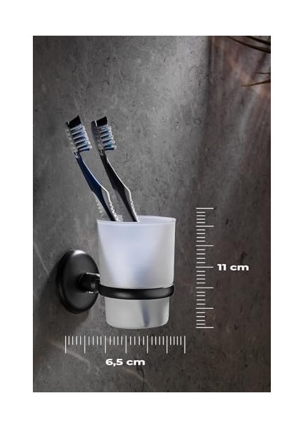 Metrashop Diş Fırçalık Siyah S-104