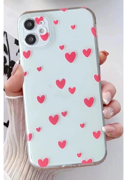 Apple iPhone 11 Uyumlu Desenli Şeffaf Silikon Kılıf Minikkalpler