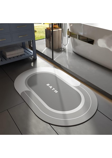 Metrashop Banyo Paspası - Emici Kaymaz Hızlı Kuruyan Lekeye Dayanıklı Halı - Dış Mekan Küvet Duş Odası Için Kolay Bakım 58 cm