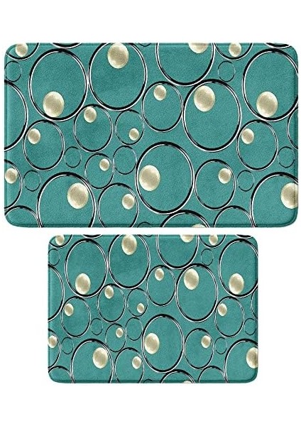 Metrashop Sevimli Tasarımlı Mikrofiber Banyo Paspası, Kaymaz Taban, Makinede Yıkanabilir, Banyo Halısı (74_BPSM, 2'li Takım)