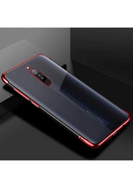 Xiaomi Redmi 8 ile Uyumlu Dört Köşeli Lazer Kırmızı Cep Telefonu Kılıfı