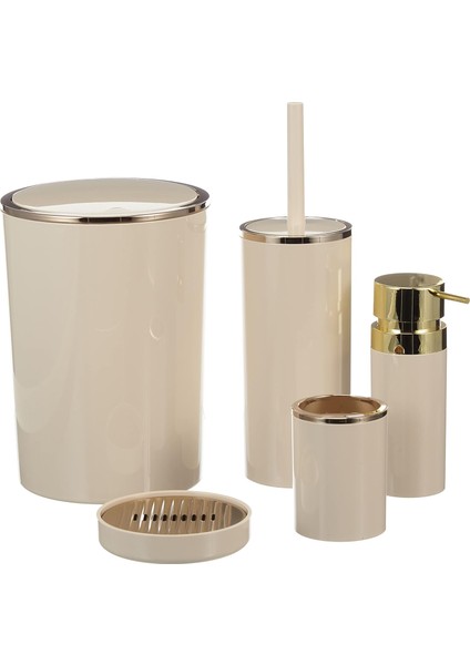 Metrashop M-SAS03-09A Lenox Banyo Seti/bej-Altın