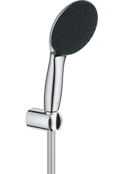 Metrashop Vitalio Start 110 El Duşu Seti, 110MM Yuvarlak 2 Akışlı (Yağmur&jet) El Duşu, Duş Başlığı Tutucu, 1750MM Duş Hortumu, Duş Başlığı Seti, Krom, 27950001