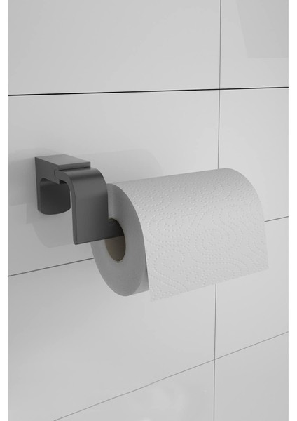 Metrashop Banyo F1 Model Paslanmaz Siyah Tuvalet Kağıdı Askısı, Tuvalet Kağıdı Tutacağı, Tuvalet Kağıtlığı 5 Yıl Garantili