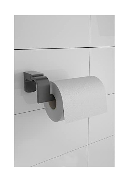Metrashop Banyo F1 Model Paslanmaz Siyah Tuvalet Kağıdı Askısı, Tuvalet Kağıdı Tutacağı, Tuvalet Kağıtlığı 5 Yıl Garantili