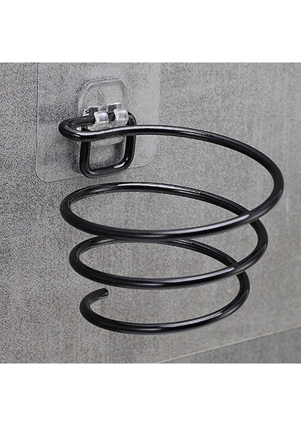 Metrashop Banyo Güçlü Yapışkanlı Siyah Fön Makinesi Askısı Saç Kurutma Makinesi Tutacağı Yapışkanlı